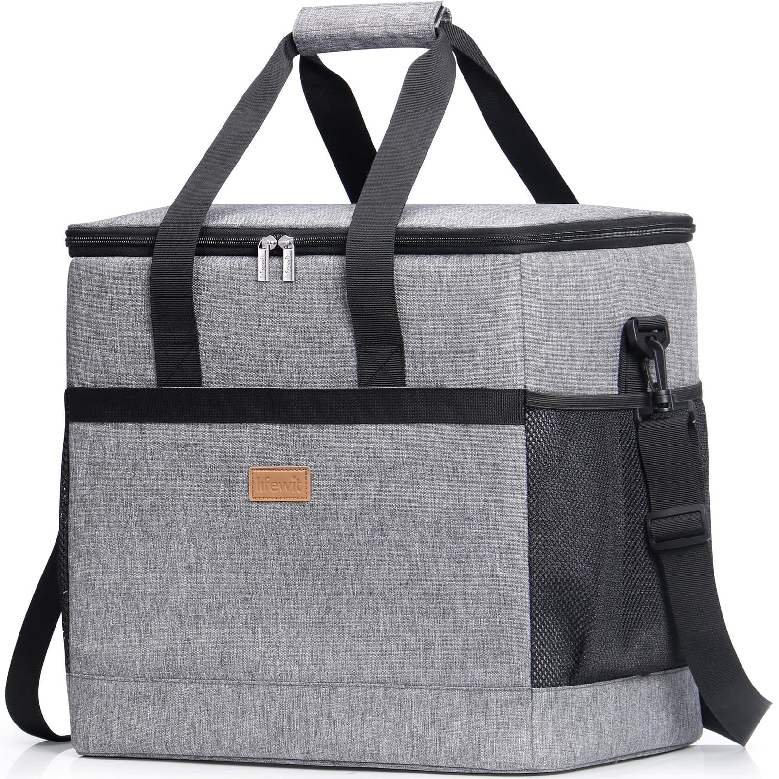 Lifewit Nevera Portatil 40L, Bolso Neveras Isotermica para Hombre, Grande Bolsas Termica porta Alimentos, Cooler Bag Tela Plegable para Playa, Camping, Viaje, Trabajo, Picnic, Gris