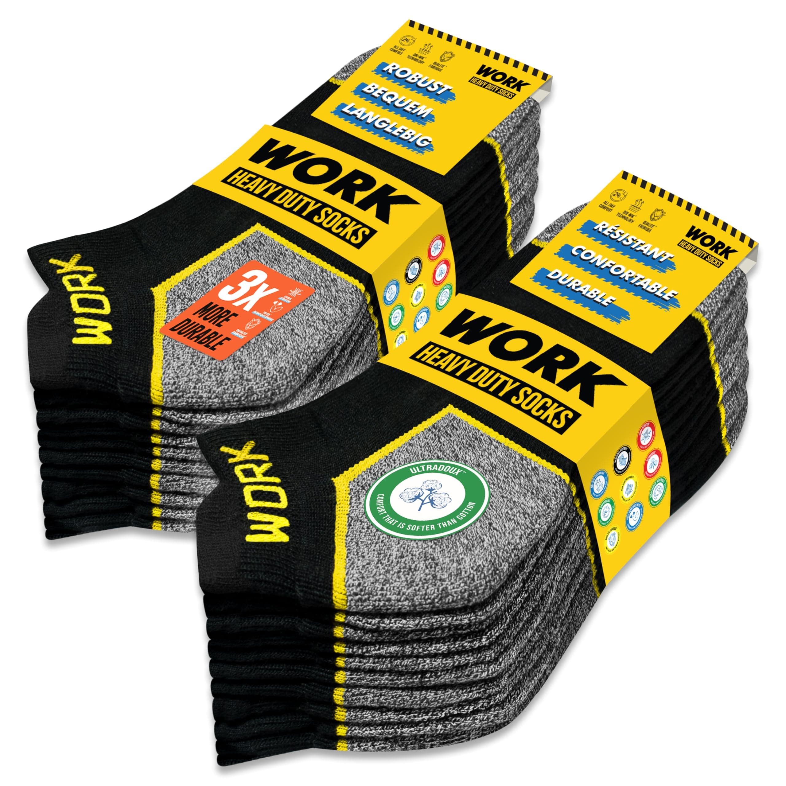 SOXCO 10 paia calze lavoro uomo corti estive rinforzate calzini donna corte WORK Socks