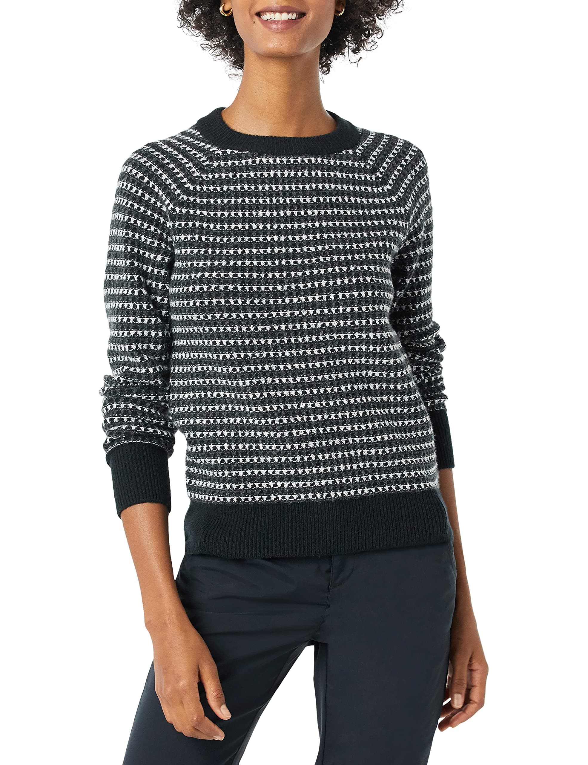 Amazon Essentials Damen Soft-Touch-Pullover mit Rundhalsausschnitt und Fair-Isle-Muster