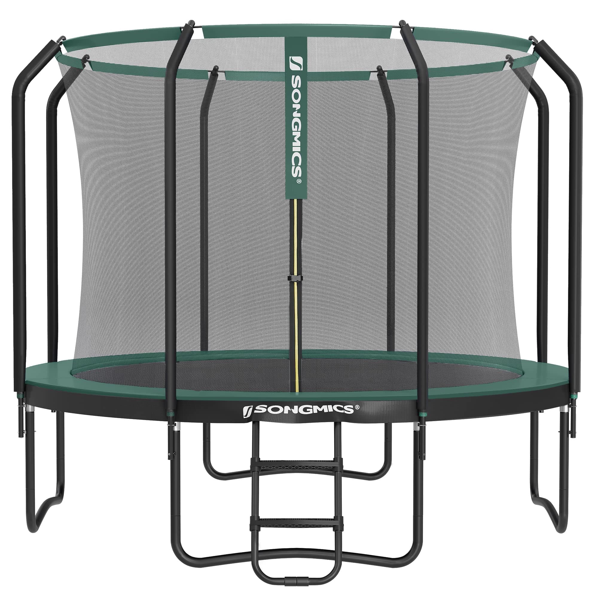 SONGMICS Trampoline pour Enfant, Filet de Protection, Coussin de Sécurité, Échelle, Cadre en Acier