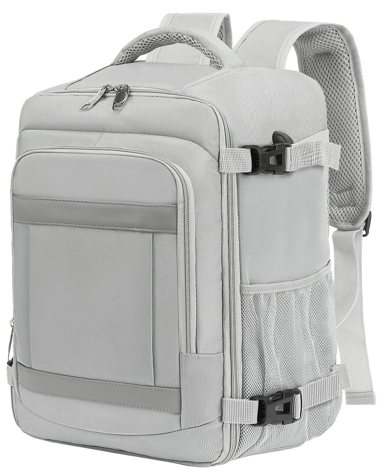 KLOSTAIN Zaino Ryanair 40x30x20 Zaino da Viaggio Bagaglio a Mano Cabina Aereo 24L, Under Seat Approvato per EasyJet Wizz Air,Grigio Chiaro