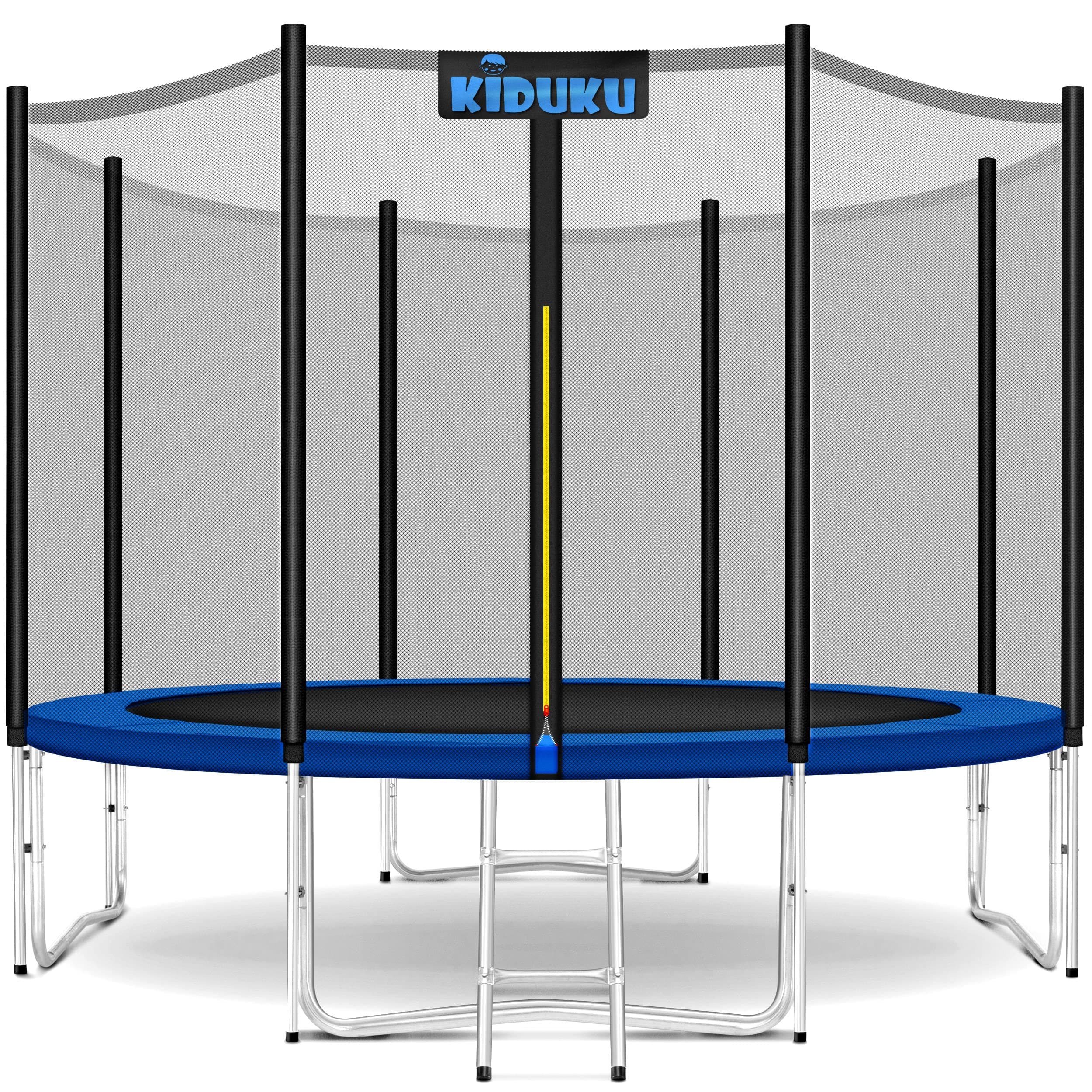 KIDUKU® Trampolino, Tappeto Elastico per Giardino Ø 244/305/366/427 cm | Set Completo con Rete di Sicurezza, Scaletta, Copertura, Ancoraggi e Accessori | Trampolino Elastico per Bambini