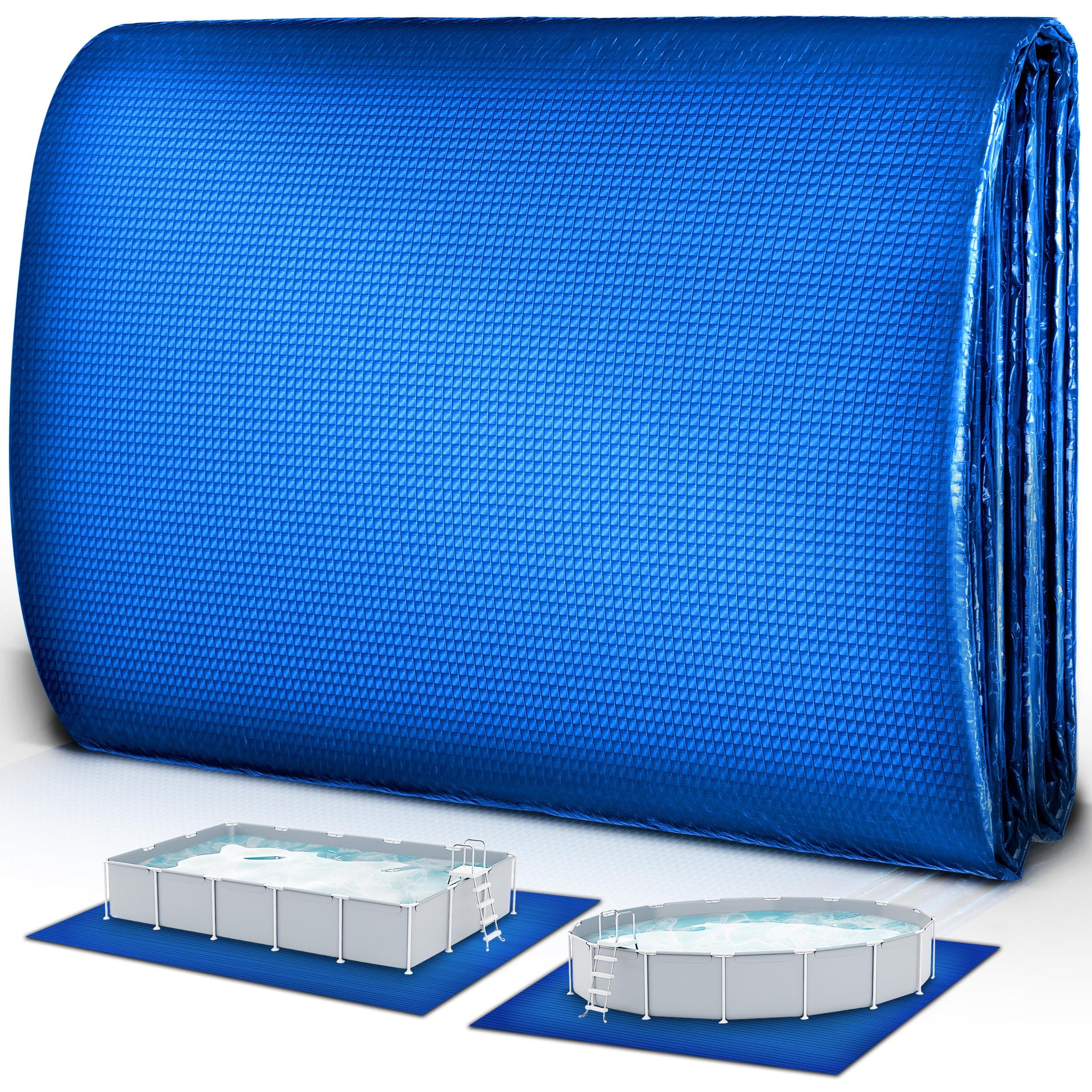 tillvex® Bâche de Sol Premium pour Piscine de 250 g/m² - Tapis de Sol pour Piscine résistant aux UV et indéchirable - pour protéger Le Sol de Votre Piscine (335 x 335 cm)