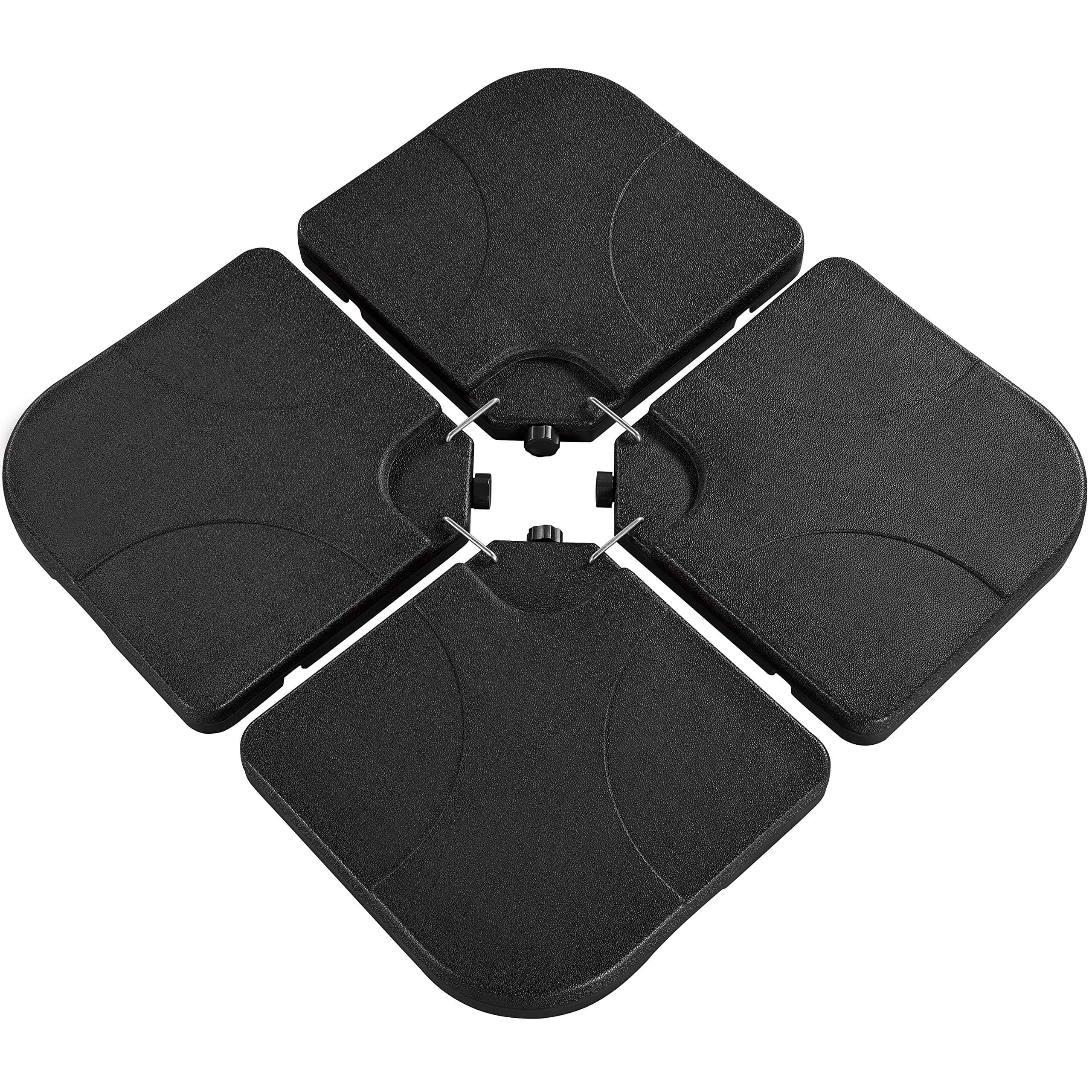 Yaheetech Lot de 4 Dalles carrées de Parasol Lestage Pieds Base pour Parasol déporté avec Poignée 50 × 50 × 7,5 cm Noir