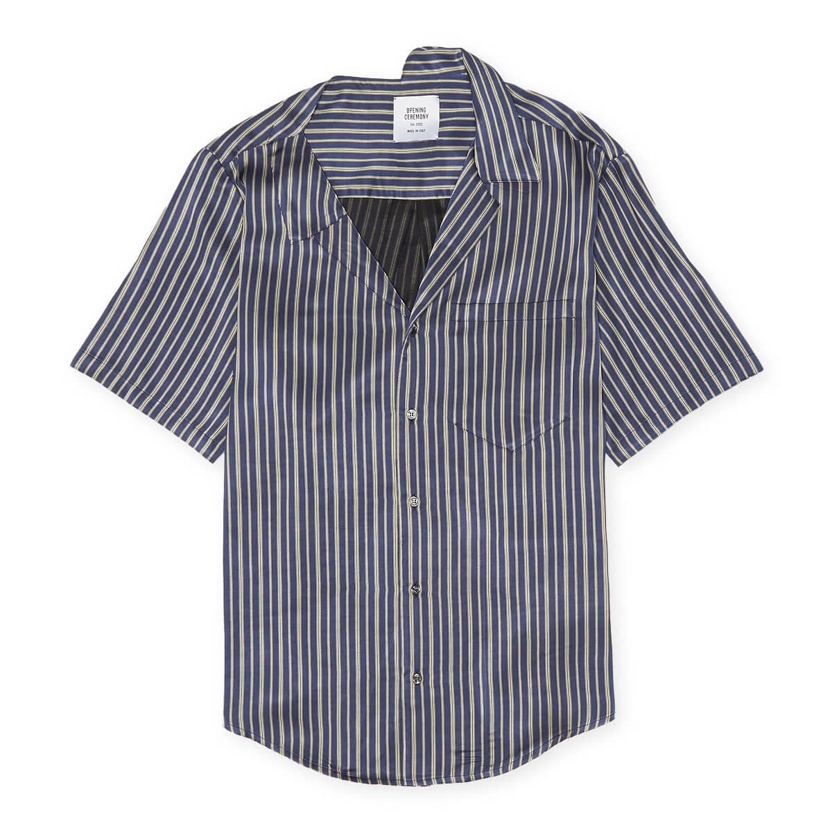 Stripes Asym. S/S Shirt cobalt chocolate