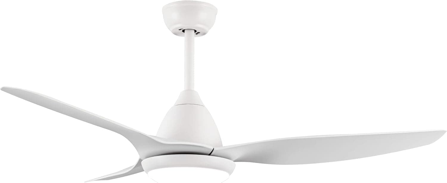 snsok Ventilatore da Soffitto con Luce LED 52" 3 Pale, 6 Velocità + 3 Temperature Luce, Motore DC Super Silenzioso, Timer con Telecomando, Funzione Inverso Estate/Inverno (white)