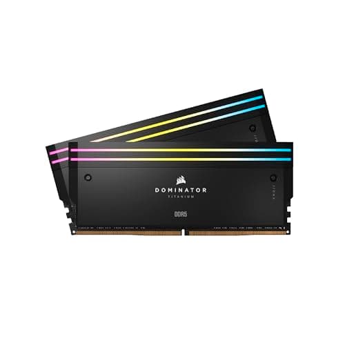 CORSAIR DOMINATOR TITANIUM RGB DDR5 RAM 64GB (2x32GB) DDR5 6000MHz CL30 Intel XMP iCUE Compatible Computer Memory - Black (CMP64GX5M2B6000C30)