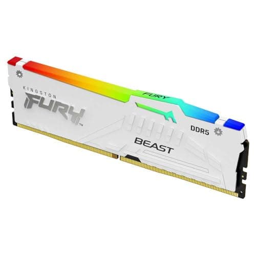 Kingston FURY Beast Blanco RGB XMP 16GB 5600MT/s DDR5 CL40 DIMM Memoria gamer para Ordenadores de sobremesa Módulo único - KF556C40BWA-16