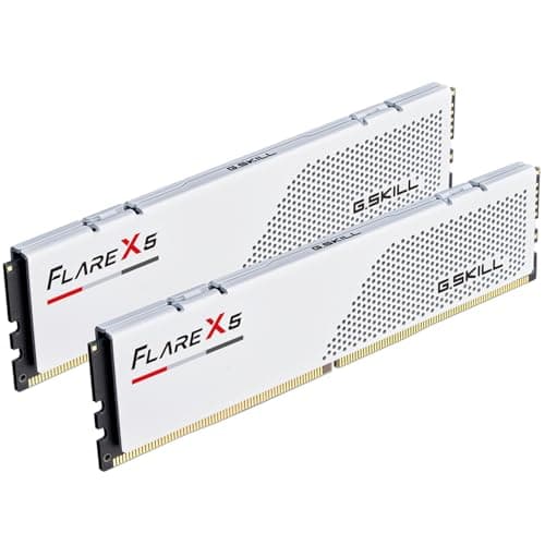 G.Skill Flare X5 Series DDR5 RAM (AMD Expo e Intel XMP 3.0) 64GB (2x32GB) 6000MT/s CL36-36-36-96 1.35V Memoria U-DIMM - Blanco Mate (F5-6000J3636F32GX2-FX5W)