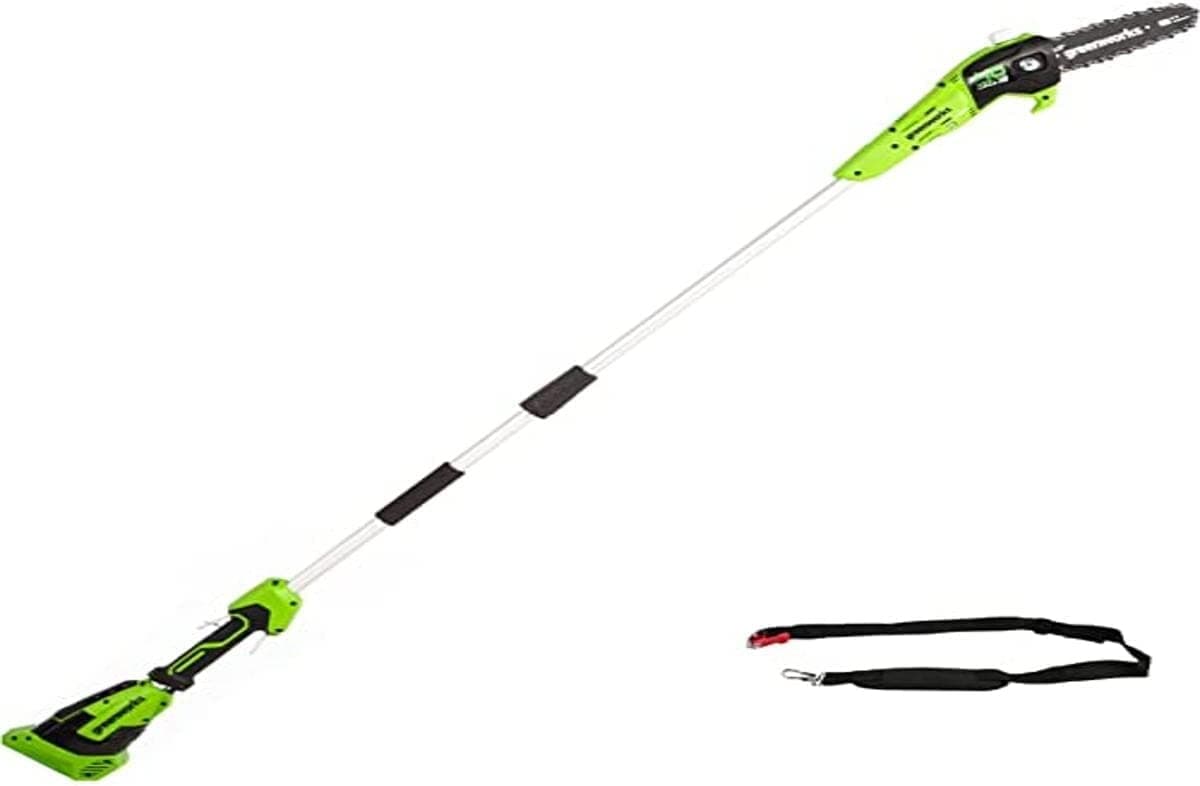 Greenworks 40V 2.6m Podadora de Pértiga, Sierras Telescópicas Eléctrica, Barra de 8 Pulgada (20 cm), Velocidad de Cadena 8 m/s, Autoengrasado, Batería 40V 2Ah y Cargador, Garantía de 3 Años,G40PSFK2