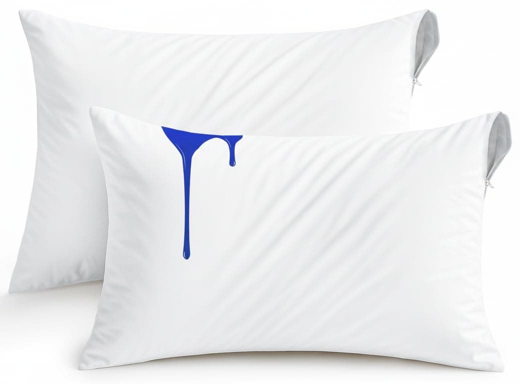 Utopia Bedding Protector de Almohada Impermeable 50x70 cm (Juego de 2) con Cremallera, Funda Almohada Certificado Oeko-Tex