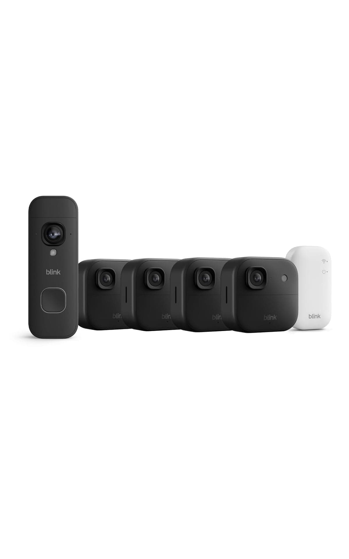 Videocamera esterna 2K+ Blink (ultimo modello) + Blink Videocitofono 2K+ a pile (ultimo modello) — Sistema da 4 videocamera, nero