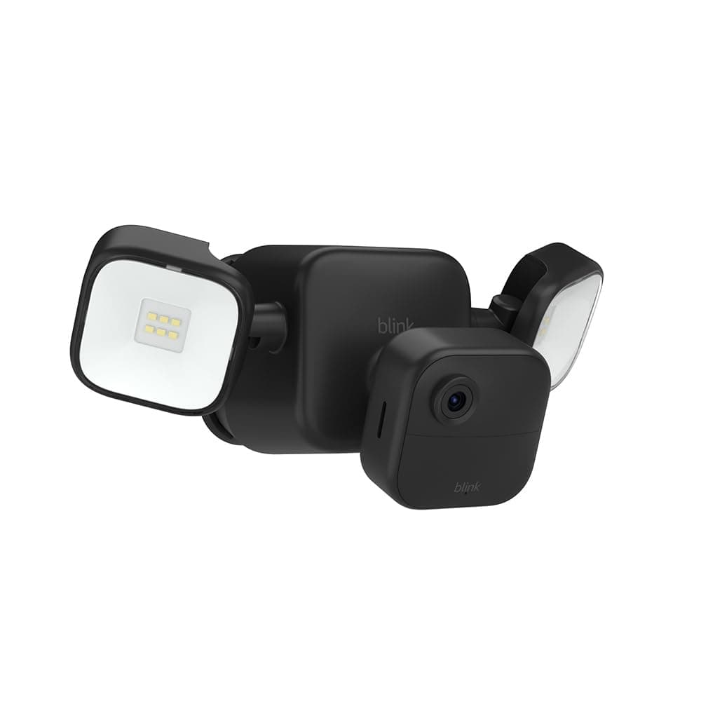 Caméra extérieure avec projecteur Blink (nouvelle génération) | Caméra de surveillance connectée sans fil, LED de 700 lumens | Module de synchronisation de base inclus