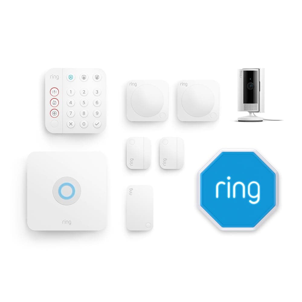 Ring Alarm - M + Innenkamera (Indoor Camera, 2. Gen.) + Sirene im Paket | Alarmanlage für Haus & Wohnung mit WLAN & Kamera | Smartphone-Benachrichtigungen | haustierfreundlich | Alexa-kompatibel