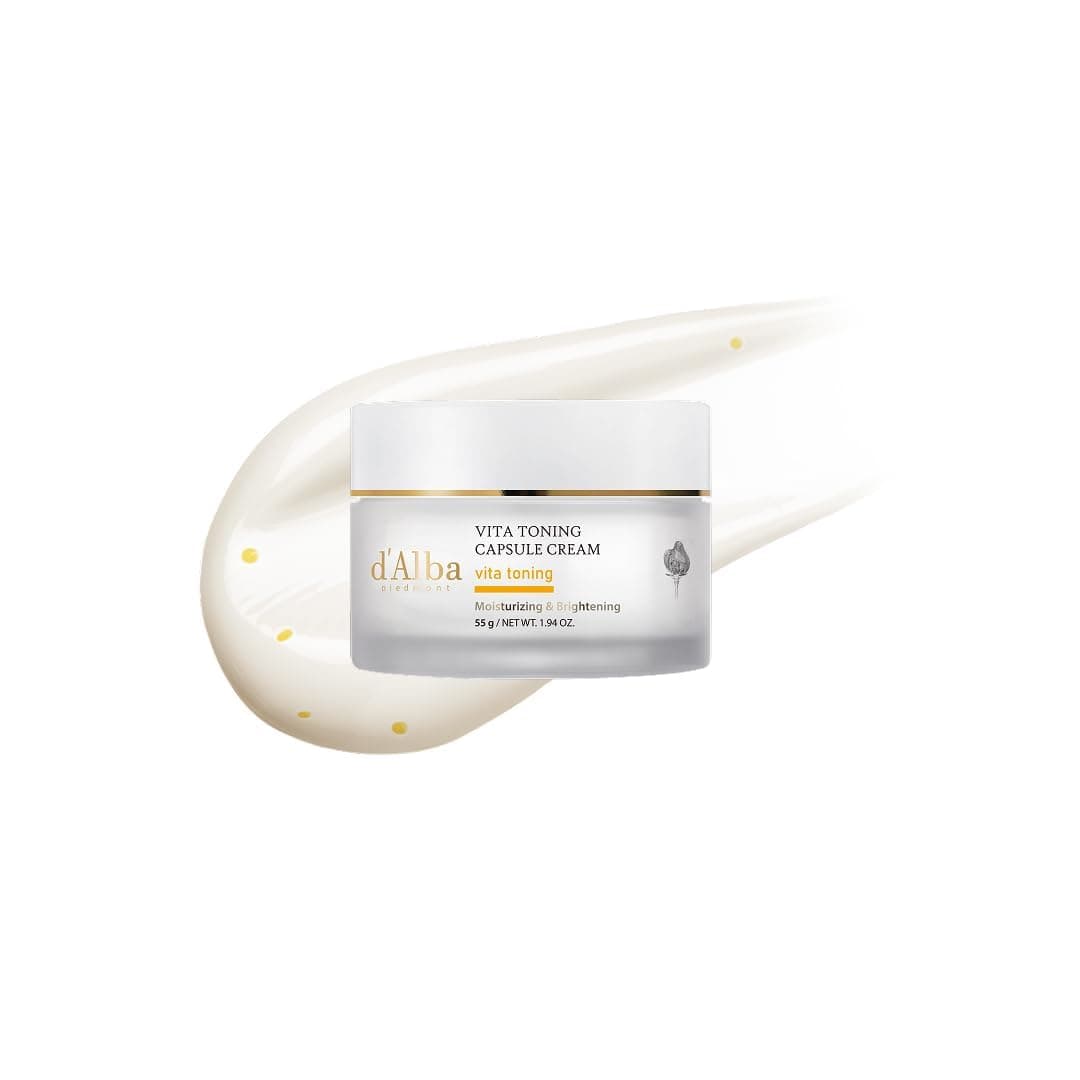d’Alba Piedmont Crema facial hidratante profunda Vita Toning Capsule Cream, con cápsulas de aceite Vita-Cera para un efecto piel de cristal (55 ml)