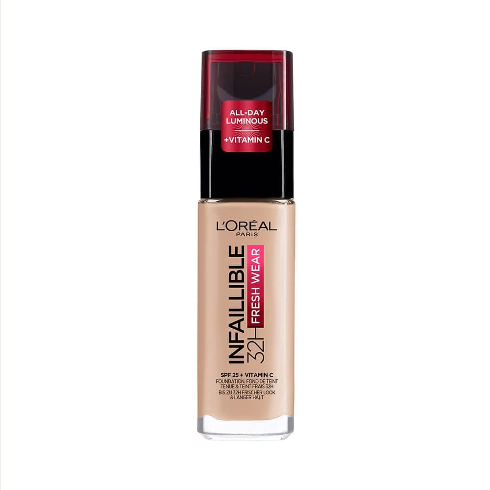 L'Oréal Paris Make-up, Wasserfest und langanhaltend, Flüssige Foundation mit LSF 25, Infaillible 32H Fresh Wear Make-up, 110 Cool, 30 ml