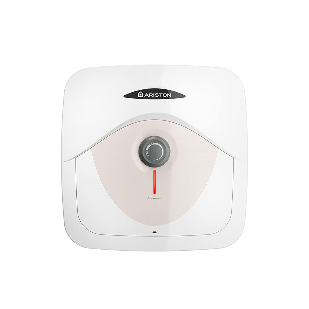 Ariston Dune RS - Scaldabagno Elettrico 30 Litri 38x41x42 cm - Boiler Elettrico con Display LED Controllo Temperatura, Installazione in Italia Sopralavello, Beige 220V, Classe Energetica A