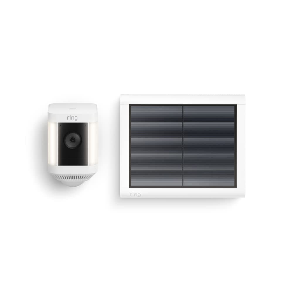 Ring videocamera Plus con faretti a energia solare (Spotlight Cam Plus) | Telecamera di sorveglianza per esterno con video HD, audio bidirezionale, fai-da-te | Ring Home: 30 gg. prova gratuita