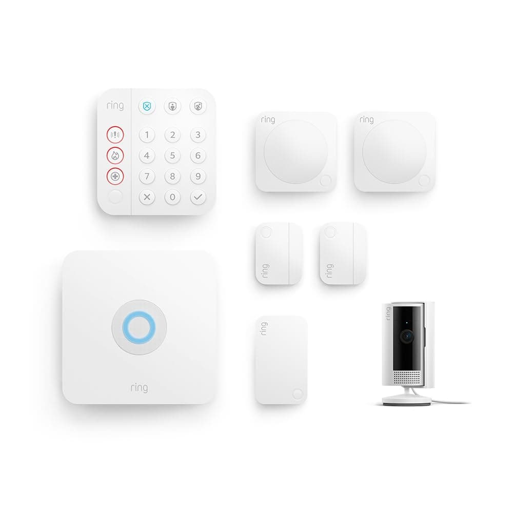 Ring Alarm - M + Innenkamera (Indoor Camera, 2. Gen. im Paket | Alarmanlage für Haus & Wohnung mit WLAN & Kamera | Alarm-Benachrichtigungen auf dein Smartphone, haustierfreundlich | Alexa-kompatibel