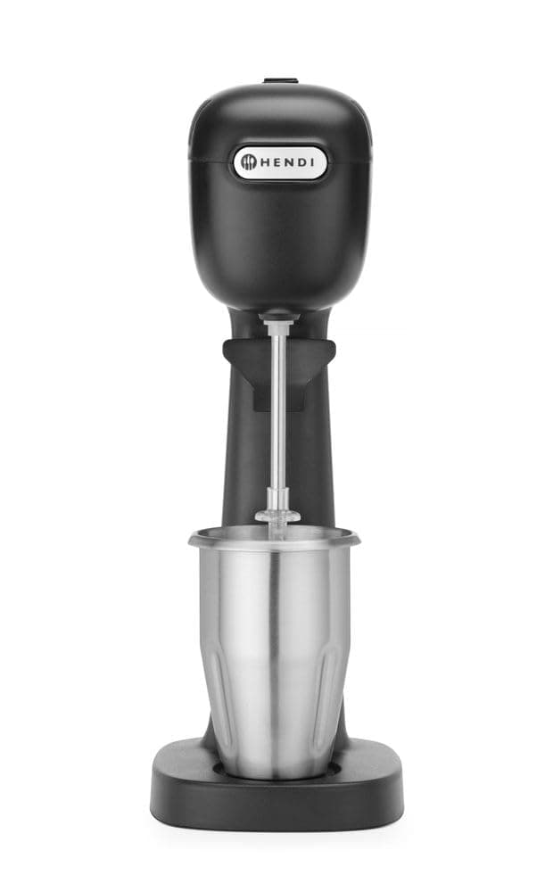 HENDI Mixeur Professionnel de Boissons, Aérateur de Boissons Légères, Frappés, Cappuccinos Glacés, 2 Gobelets et 4 Agitateurs Inclus, 230V/400W, 170x196x(H)490mm, Noir