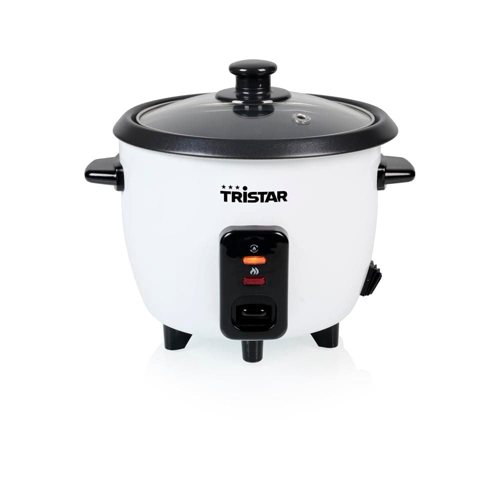 Tristar Cuiseur à Riz 0,6 L, Cuve Intérieure Antiadhésive, Maintien au Chaud et Arrêt Automatique, Format Compact, Avec Gobelet Doseur et Cuillère, 300 W, RK-6142
