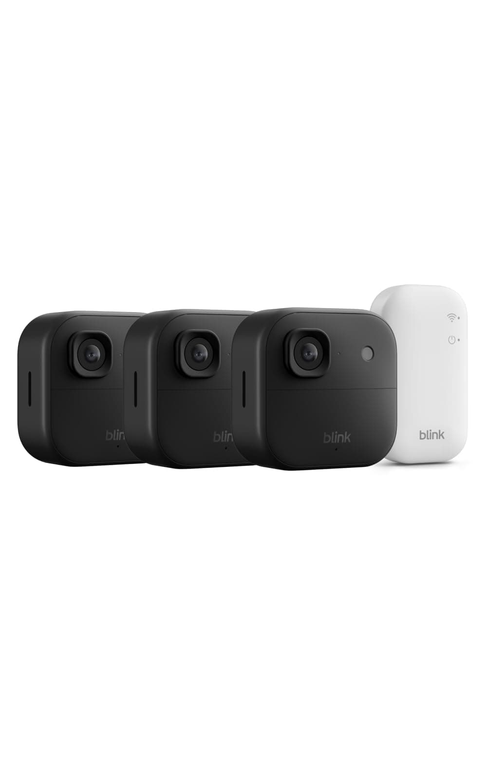 Blink Außenkamera 2K+ (neueste Generation) – Kabellose, intelligente Sicherheitskamera, 2K-Videoauflösung, bis zu zwei Jahre Batterielaufzeit. Sync-Basismodul enthalten – 3-Kamera-System, Schwarz