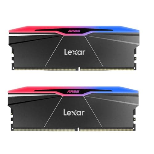 Lexar ARES Gen2 RGB DDR5 RAM Kit 32Go (2x16Go) 8000MHz, 288-Pin UDIMM PC Mémoire RAM, Mémoire Bureau pour Intel XMP 3.0, DRAM optimisée par SK hynix, CL38-48-48-100/1.45V