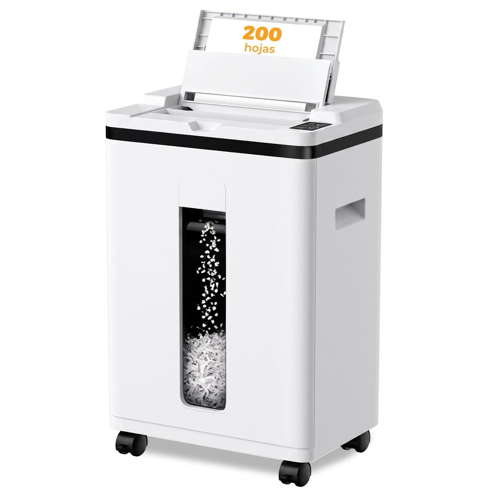 200 Hojas Trituradora de Papel con Alimentación Automática, 60 min Continuo, Nivel P-4, Destructora Eléctrica, Papelera 20L, para Oficina/Casa/Industrial/Hogar