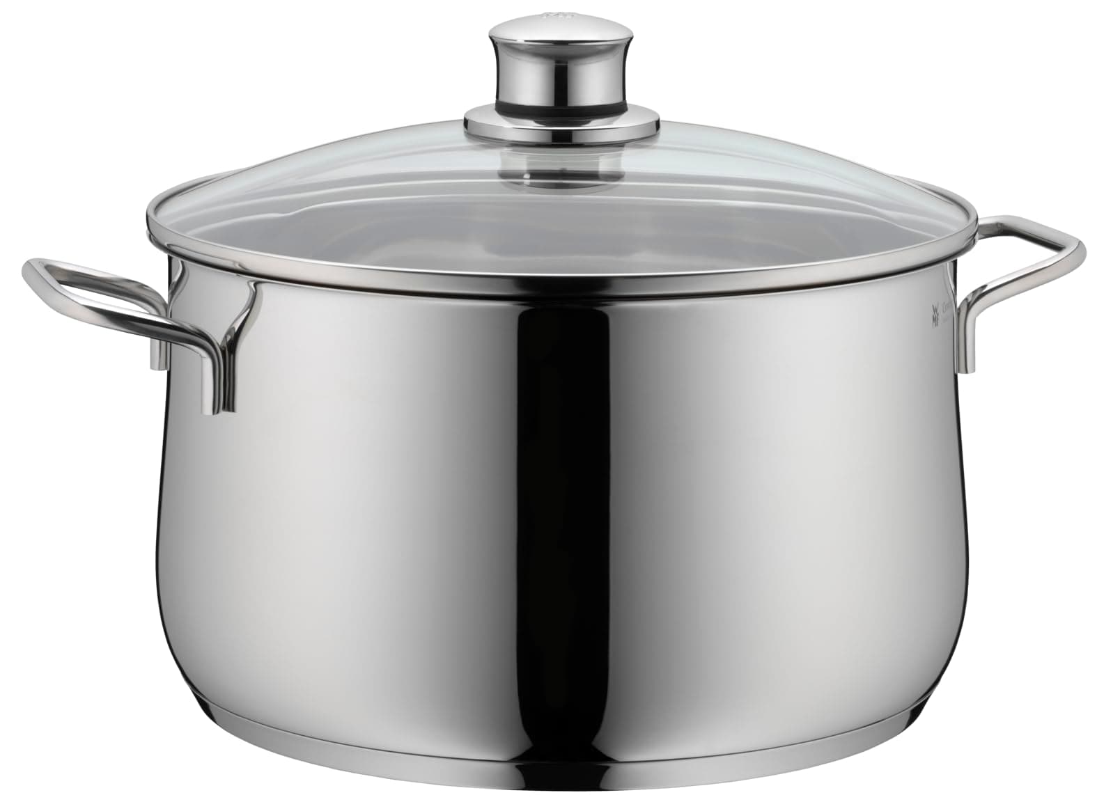 WMF Diadem Plus - Olla Baja 6.5 L Ø24 cm, Acero Inoxidable Cromargan, con Tapa de Cristal