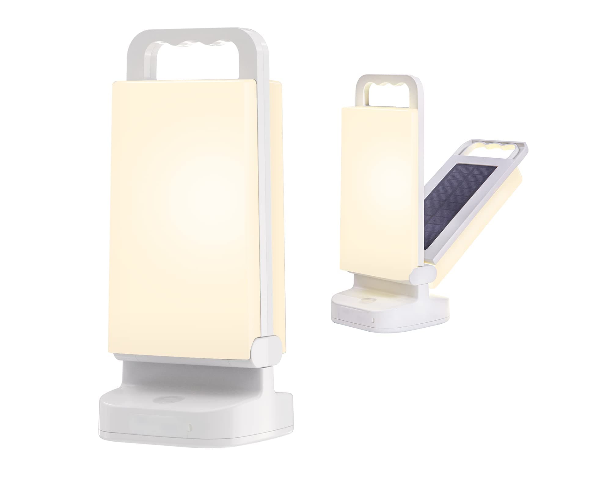 Lepwings Lampe Solaire Rechargeable USB, Lanterne LED Portable avec Batterie Externe 6000 mAh, Étanche IPX4 pour Intérieur et Extérieur (Camping, Randonnée, Pêche)