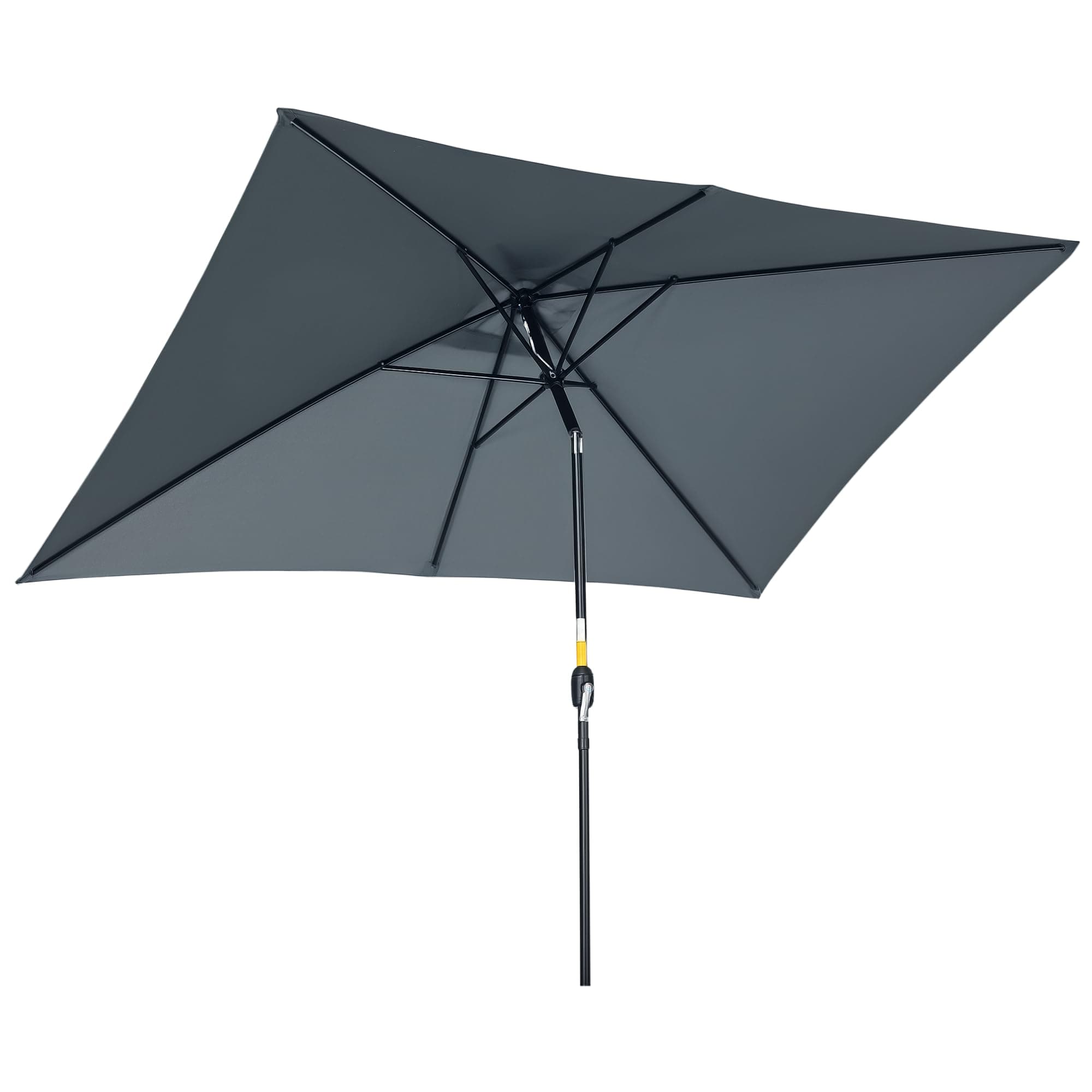 Outsunny Parasol de jardin Parasol droit inclinable rectangulaire aluminium polyester haute densité 3 x 2 m