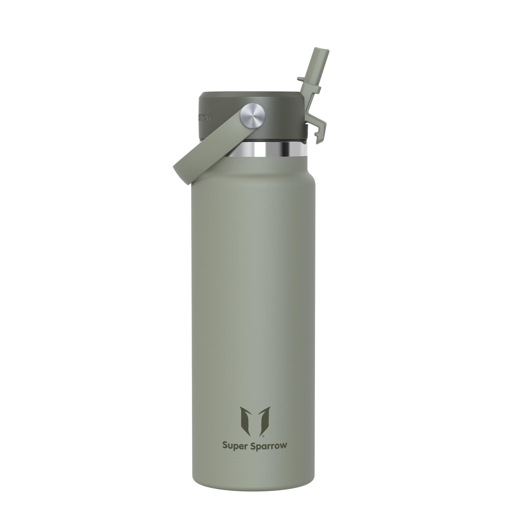 Super Sparrow Borraccia Termica - 500ml/750ml/1L/1.2L - SwivelSip Bottiglia Acciaio Inox - Senza BPA Borracce Termiche, Borraccia con Cannuccia Ergonomica per Scuola, Sportiva, Campeggio, Palestra