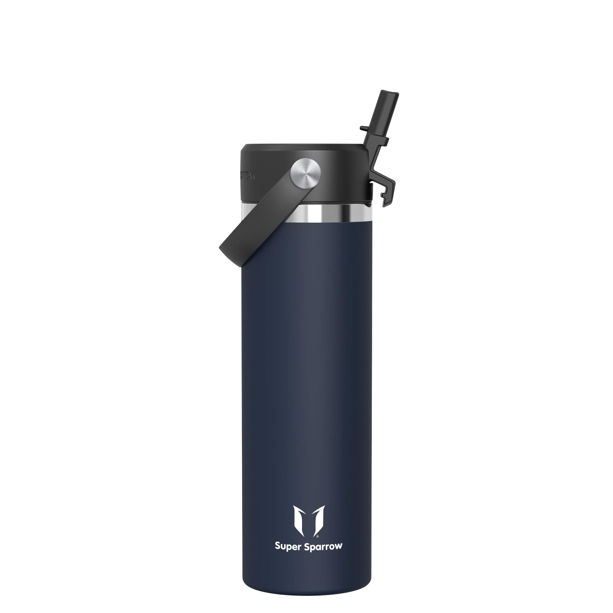 Sparrow Botella Agua Acero Inoxidable 750ml Botella Termica Pajita - Termo | Cantimplora Antifugas Hermética, sin BPA, Apta Lavavajillas, Frío y Caliente, Deporte Gimnasio Viajar, SwivelSip Tapón Flex