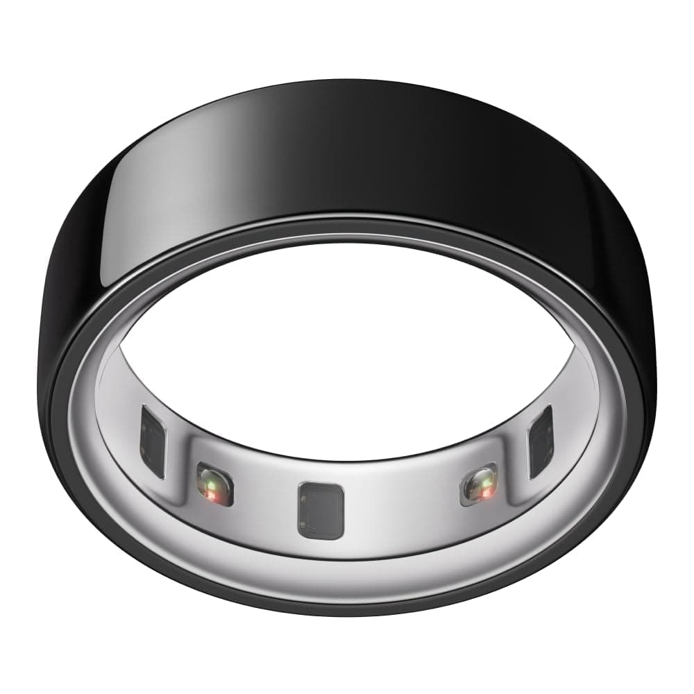 OURA Ring 4 Anillo Inteligente - Black - Talla 10 | Averigua tu Talla con el Kit de Tallaje Ring 4 | Monitoriza el sueño, la FC, el estrés y más - hasta 8 días de autonomía