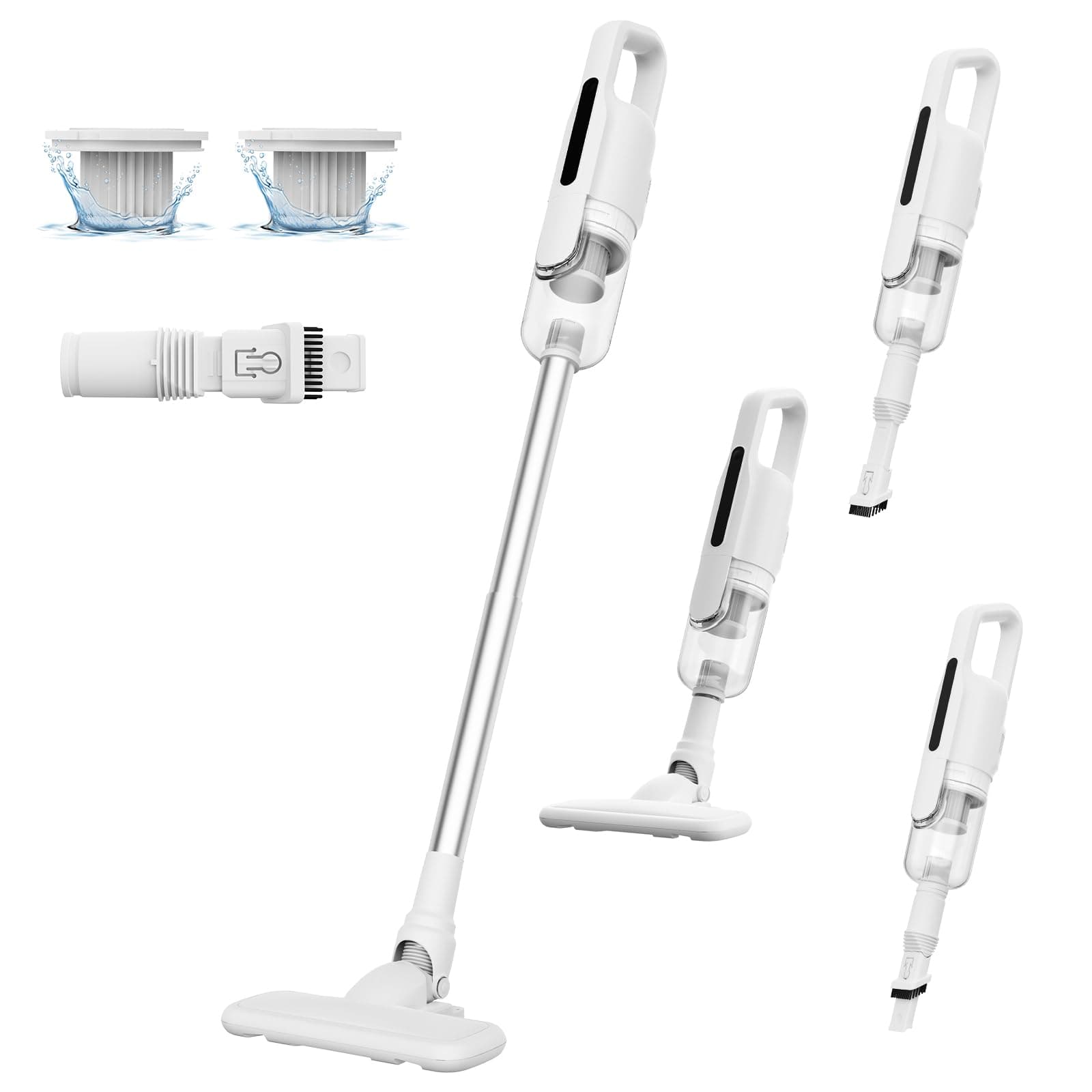 Suirviz U5PRO Aspirapolvere Senza Fili, 28,000Pa Potente Aspirazione, 35Min di Autonomia, Scopa Elettrica Ultra Leggera con Filtro HEPA, Testa Rotante, per Peli di Animali, Pavimenti Duri, Casa e Auto