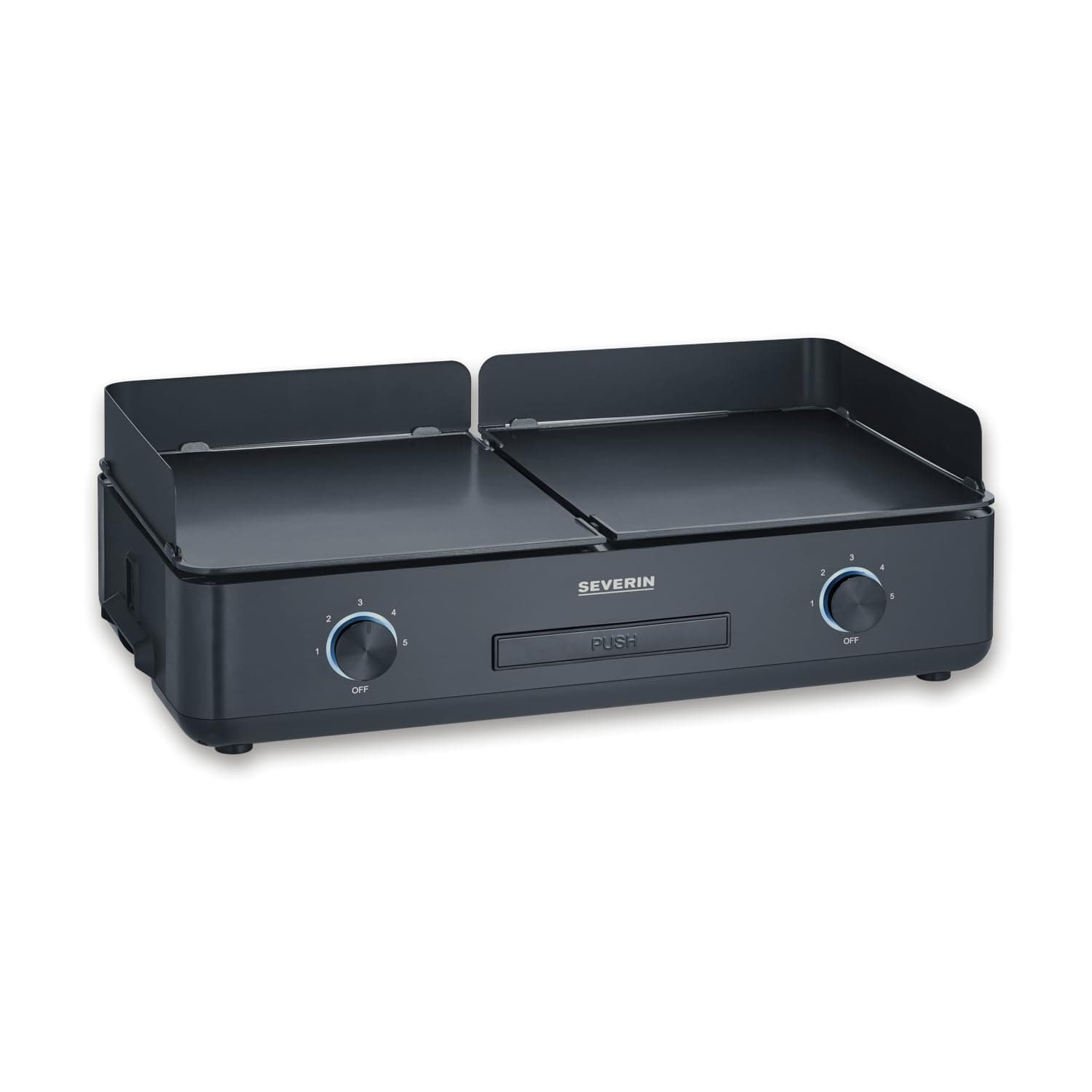 SEVERIN Piastra Griglia Plancha XXL, 2200W, 2 Zone Temperatura Indipendenti, Piastre Ceramica Removibili (48x27 cm), Temp. 240°C, Cavo Lungo 140cm, 51,5 x 29,5 x 17,5 cm, Nero - PG 8569