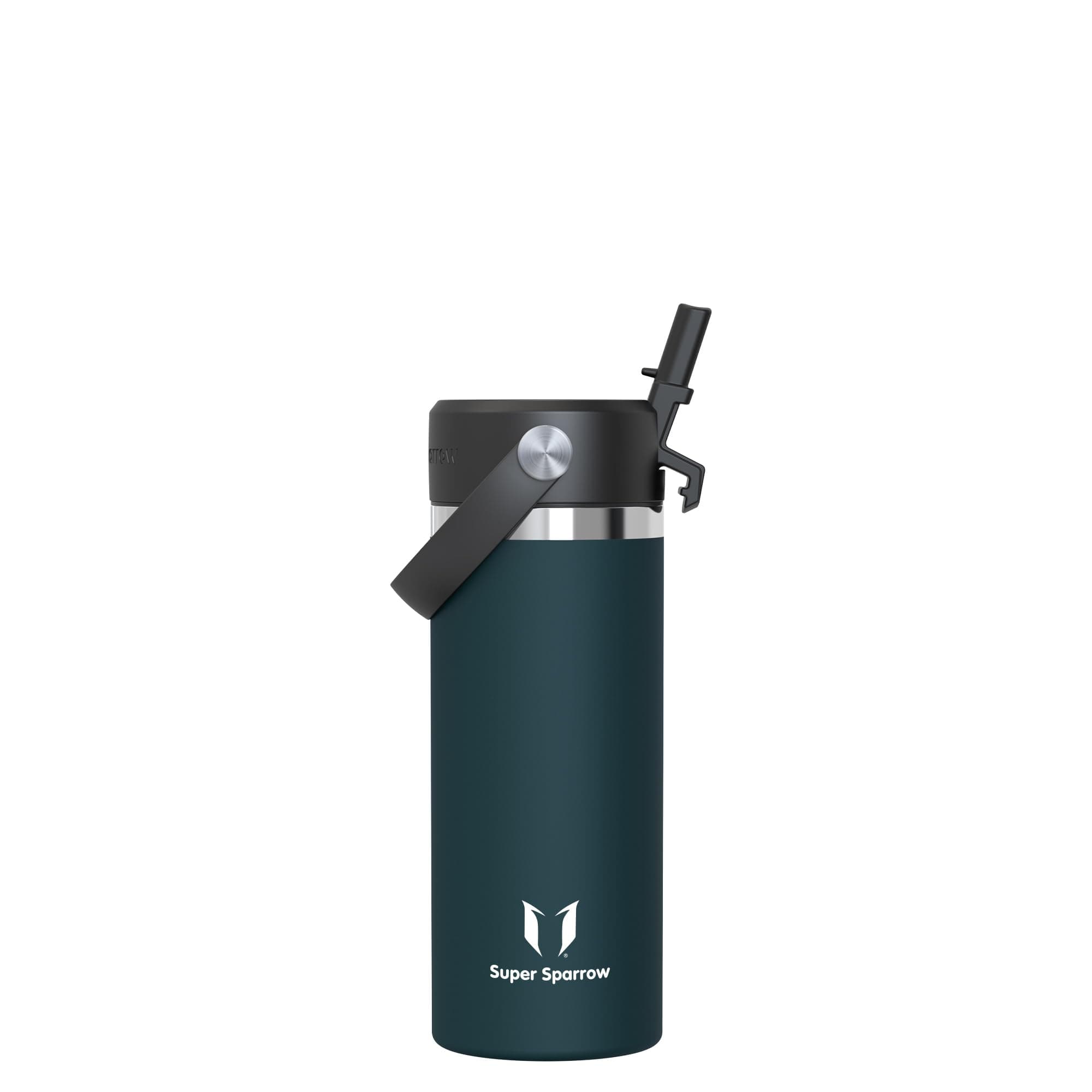 Sparrow Borraccia Termica 500ml/750ml/1L - Borracce Bambini con Cannuccia | Bottiglia Senza BPA & Perdite, Lavastoviglie, Caldo & Freddo, Scuola,Sport,Viaggio - SwivelSip Borraccia Tappo Flex Cannuccia