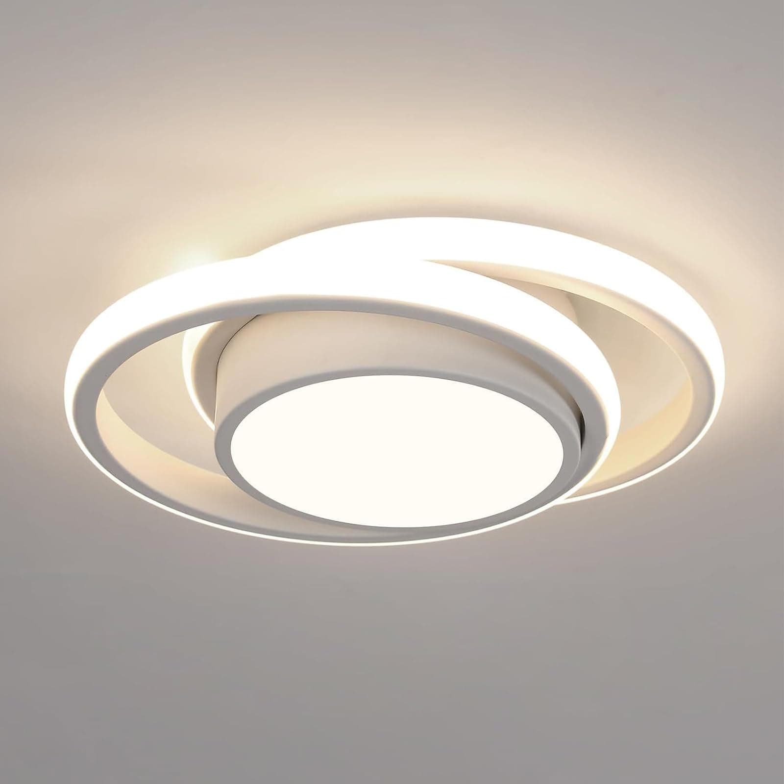 Comely - Plafoniera LED rotonda da Soffitto, bianca, potenza di 32W 2350-2400LM, con design creativo e moderno. Luce Naturale 4500K, adatta ad soggiorno, cucina, bagno, camera da letto o corridoio