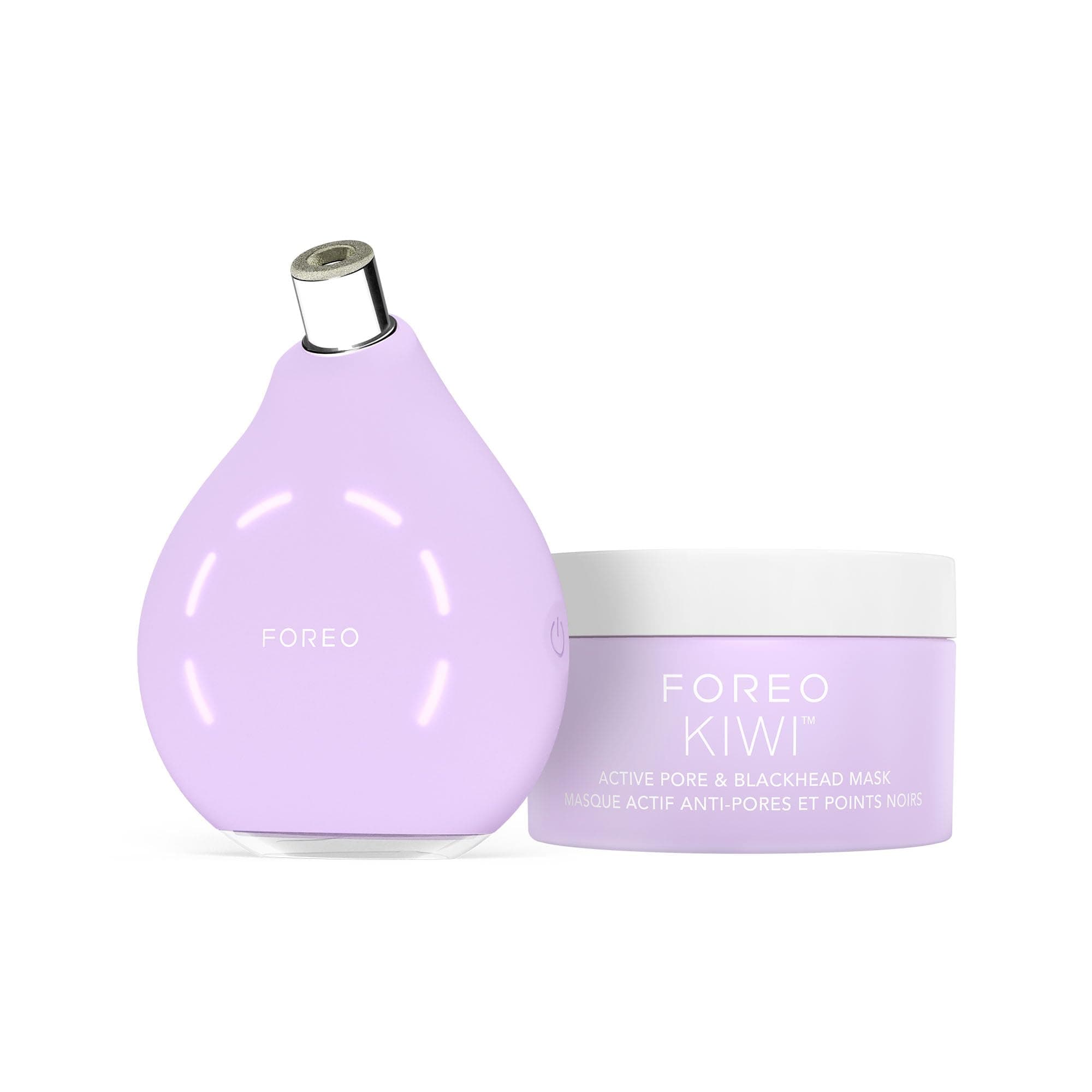 FOREO Smooth & Resurface KIWI derma Microdermabrasion - Extracteur point noir visage + KIWI Masque actif pores et points noirs 100g - Aspirateur point noir - Sans bandelettes - Aspirateur point noir