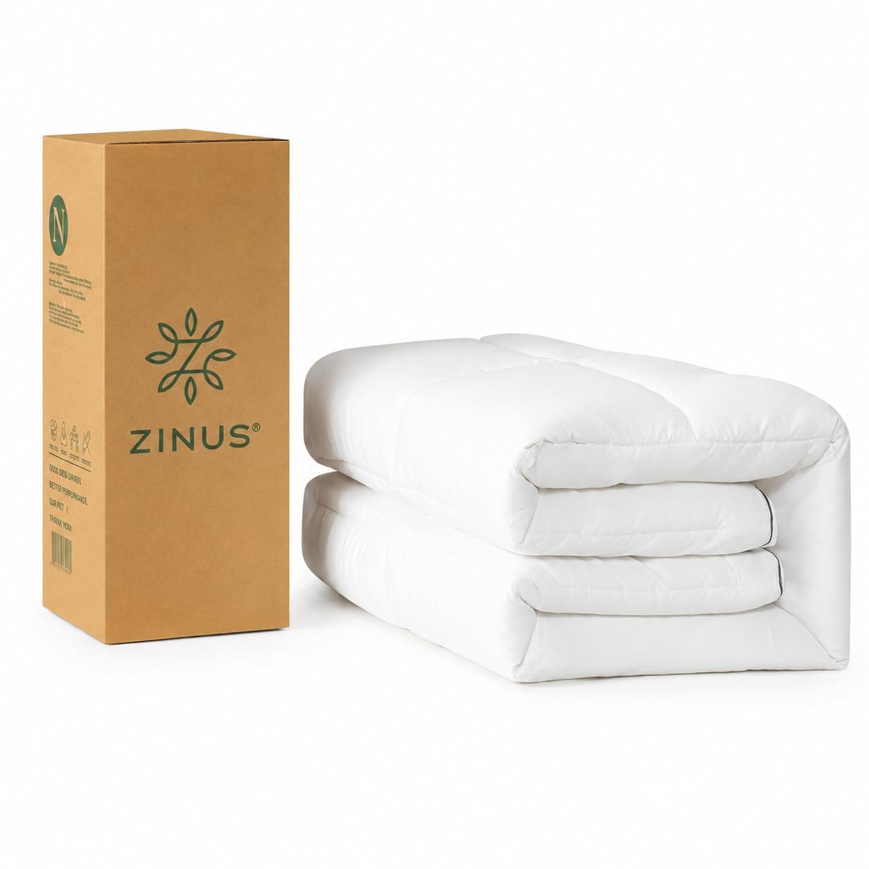 Zinus Topper 135x190 cm para colchón, 5 cm, refrescante con bambú | Sobrecolchón suave, transpirable e hipoalergénico con 4 cintas elásticas