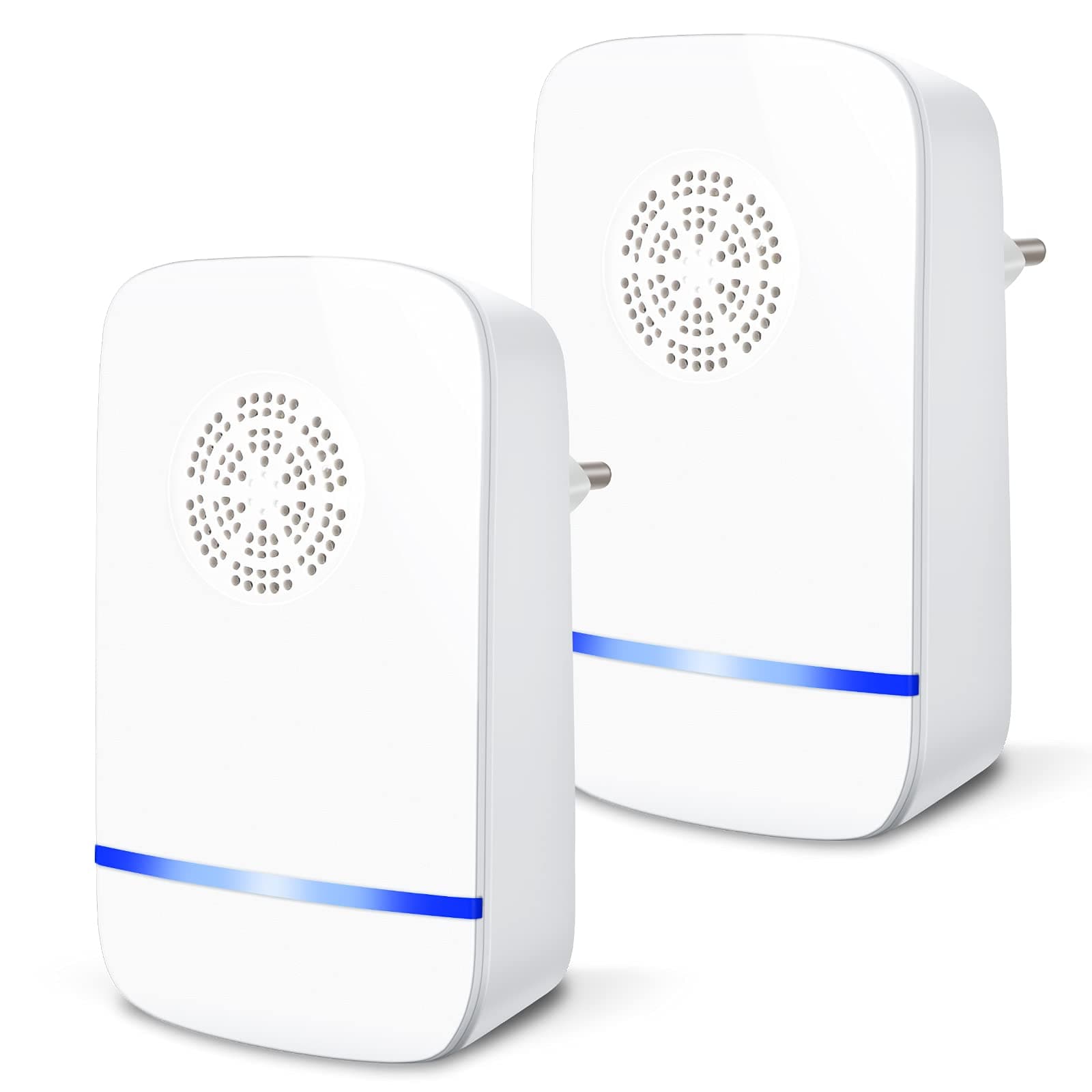 RoxicRokc Repelente Ultrasónico de Plagas, Antimosquitos Electrónico Control de Mosquitos Hormigas, Cucarachas, Moscas, Arañas, Chinches, Ahuyentador de Ratas y Ratones para Interiores (2 Piezas)
