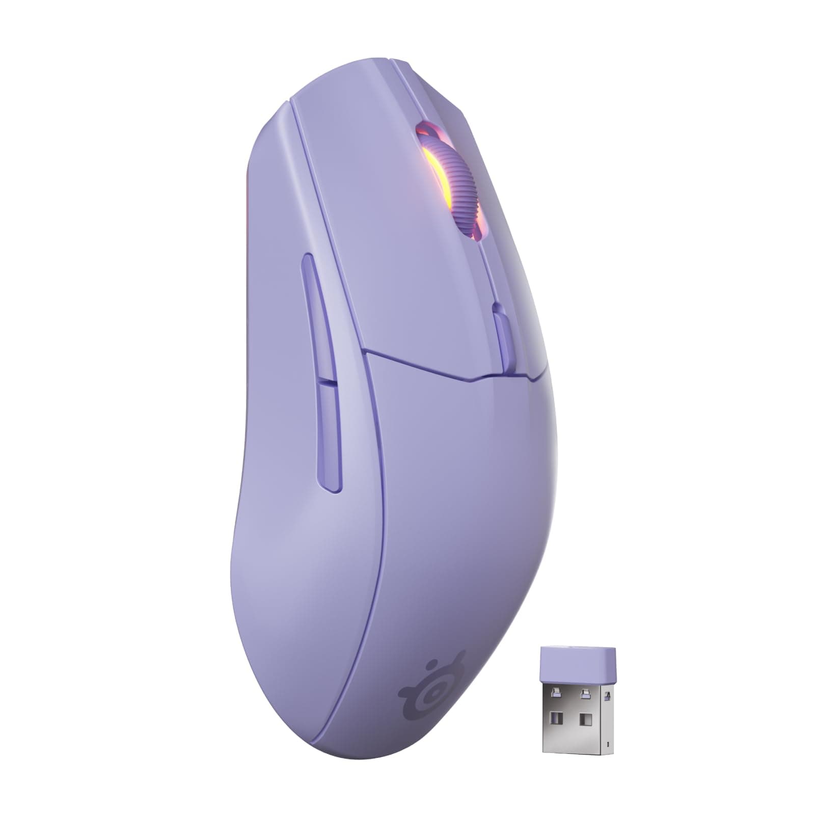 SteelSeries Rival 3 Wireless Gen 2 - Raton Gaming - 2,4GHz y Bluetooth - Sensor óptico TrueMove Air de 18000 dpi - Durabilidad de 60 M de clics - Ligero - Deslizadores 100% PTFE - Lavanda