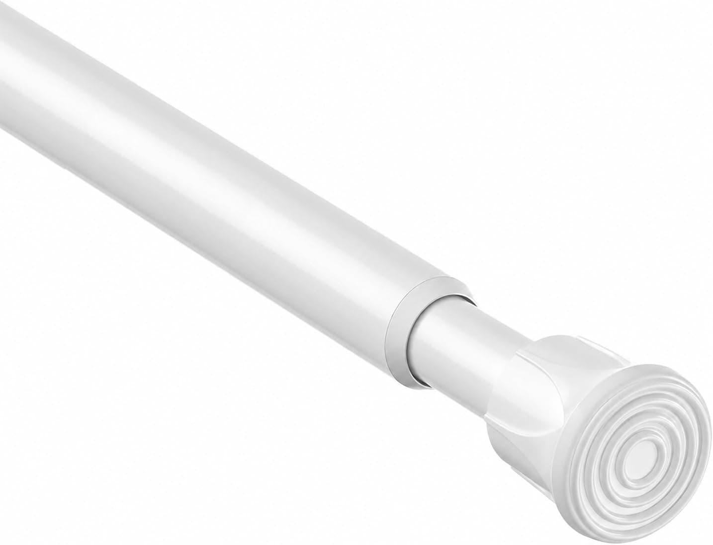 AIZESI 70 à 130 cm Tringle Rideau Sans Perçage, Blanche, Lot de 1 | Extensible Réglable Diamètre 1.3cm Barre Rideau Fine Charge Maximale 2 kg pour Chambre et Salon