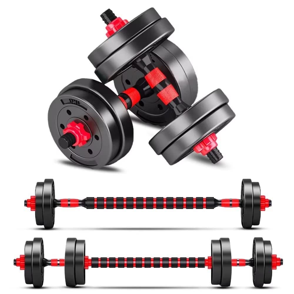 BCBIG Set di manubri corti, 3 in 1, 10/20/30 kg, per uomini e bilancieri regolabili, tubo di collegamento multifunzione, per allenamento di forza