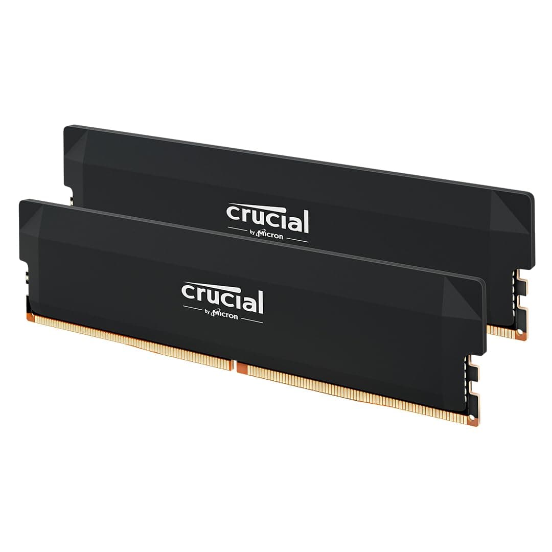 Crucial Pro RAM DDR5 32Go Kit (2x16Go) 6000MHz CL36, Overclocking Gaming, Intel XMP 3.0 / AMD Expo, PC Mémoire, Noir - CP2K16G60C36U5B