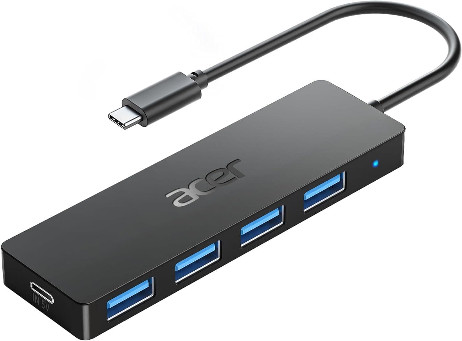 acer Hub USB C 3,0 con 5 porte, Hub USB C vers 4 Porte USB 5Gbps, Adattatore Multiporta Estensione HUB USB C, Compatibile con iPhone 15 ProMax,Surface Pro Galaxy S24 (21cm)