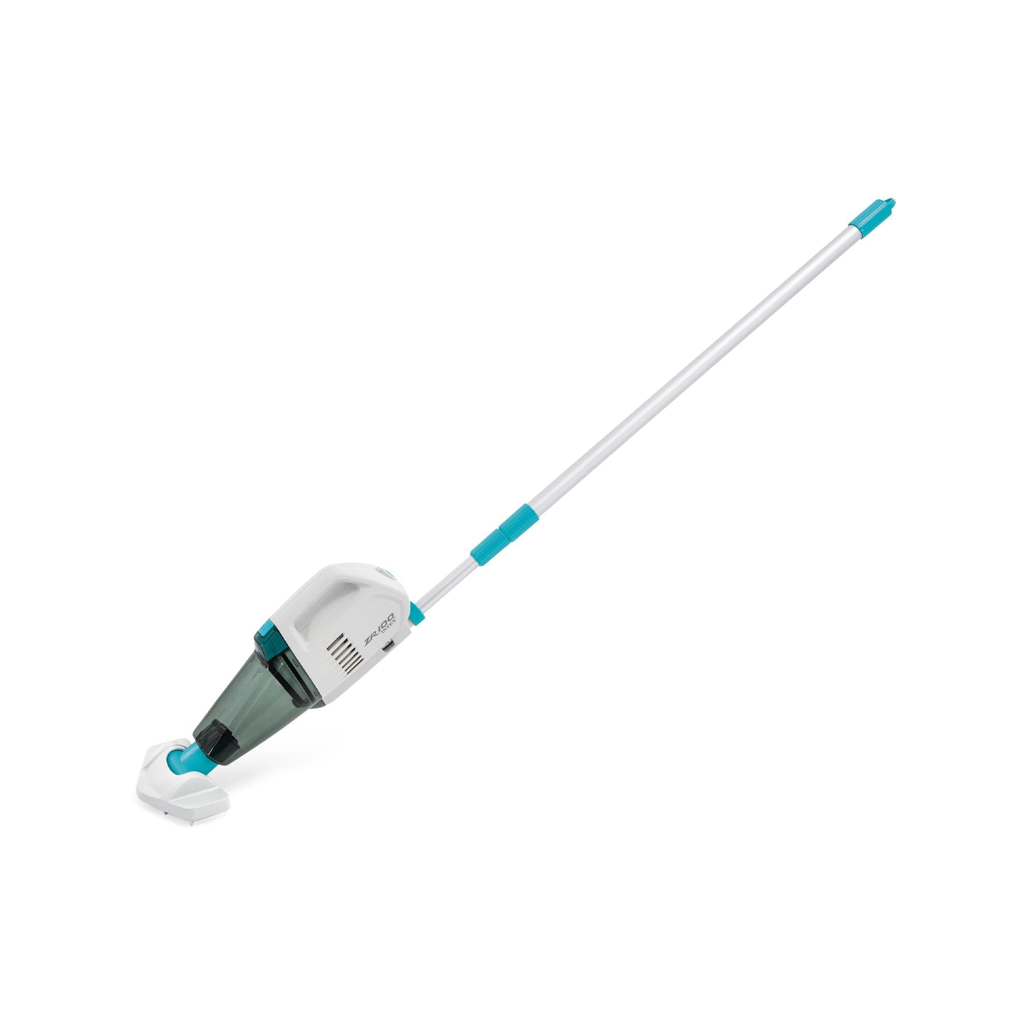 Intex, Aspirador Manual eléctrico ZR100, Spas y Piscinas hasta 5,49m, Batería Recargable, Autonomía 50 min, Mástil 2,39m, Cabezales Intercambiables, Incluye filtros y Cable USB, Limpiafondos (55272)