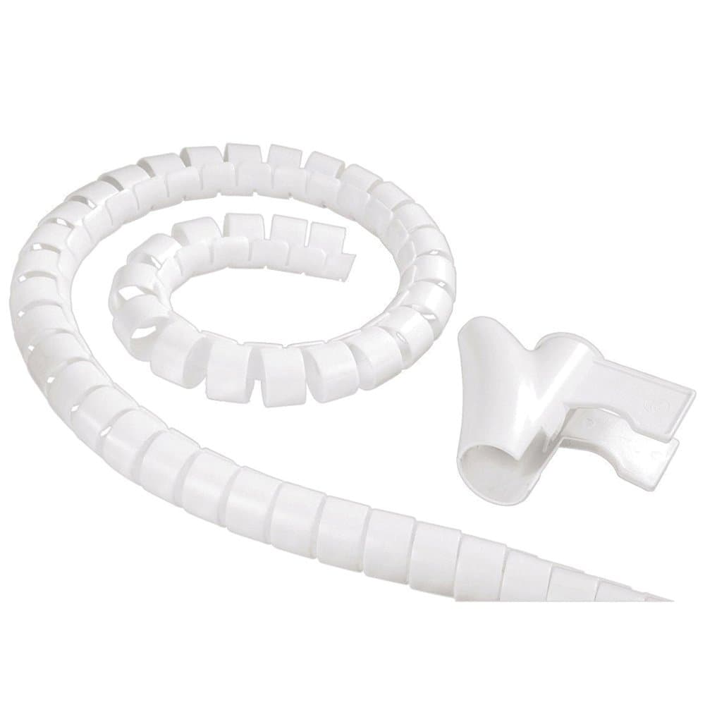 Electraline Organizador Cables, Blanco, Clip 25 mm, 1.8 m