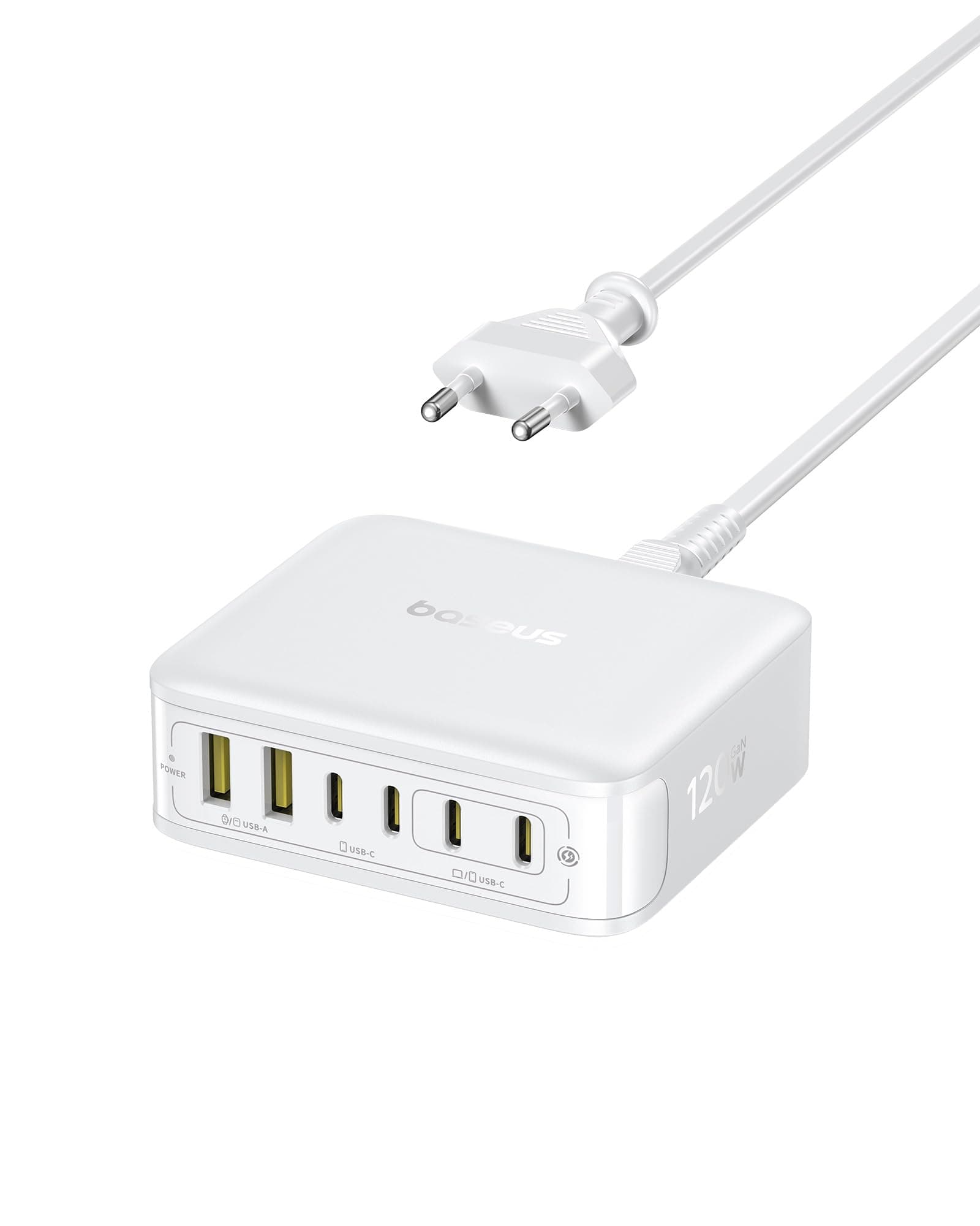 Baseus Caricatore USB C 120 W USB C alimentatore di rete PD caricabatterie con PPS, GaN caricatore rapido compatibile con MacBook Pro/Air, iPad Pro, Steam Deck, iPhone 16-12 Serie, Galaxy S24