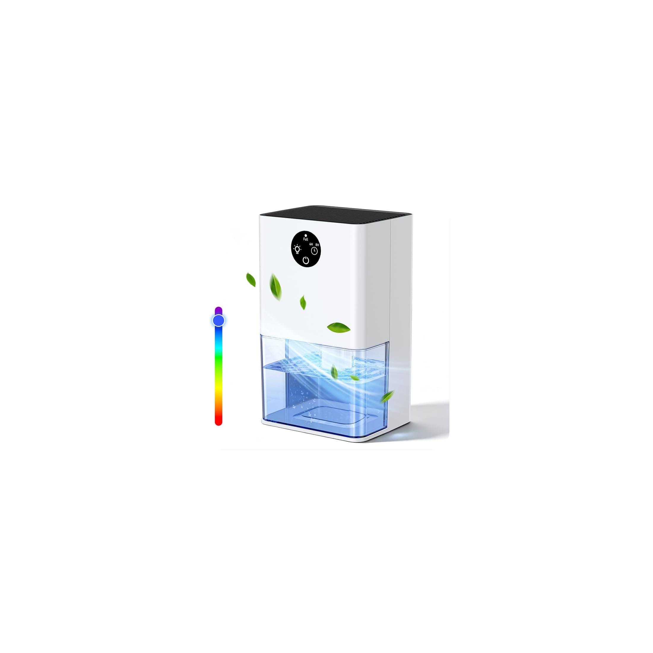 Déshumidificateur 1800ml, Déshumidificateur d'air Électrique 400ml/jour | Haute Performance, Arrêt Auto Dégivrage Auto, 7 Couleurs de Lumière, Minuterie 4/8h, 30dB pour Maison, Salle de Bain, Chambre